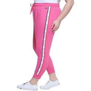 TOMMY HILFIGER Women's Plus Pink Logo Joggers, Sweatpants - NWT